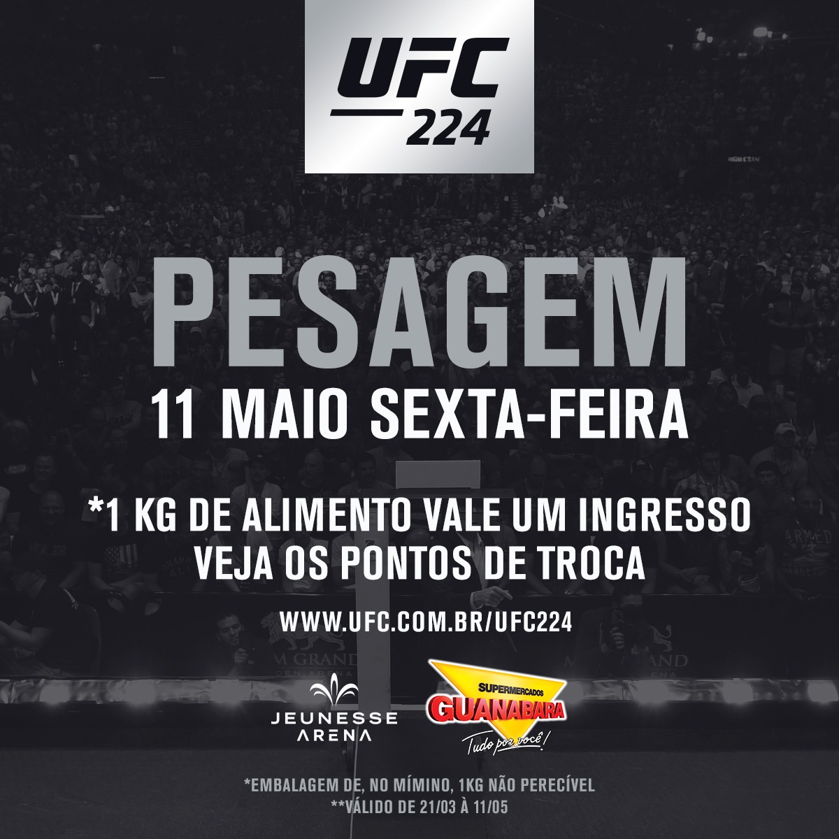 Ingressos para a pesagem do UFC Rio 9 podem ser trocados por um quilo de alimento