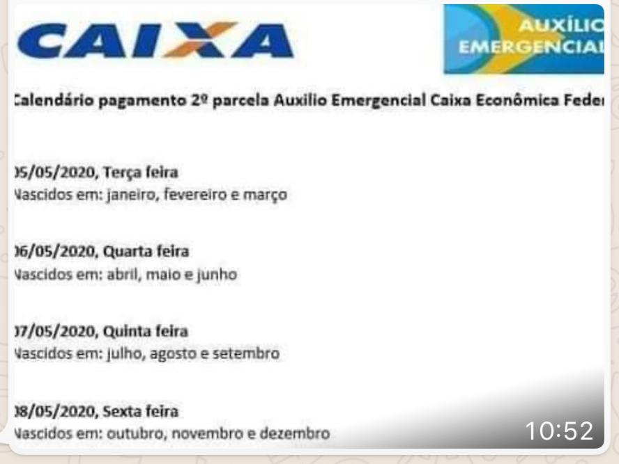 Caixa NÃO divulgou calendário da segunda parcela do auxílio emergencial