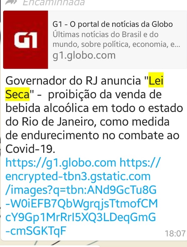 Lei Seca NÃO foi anunciada por governador do Rio de Janeiro