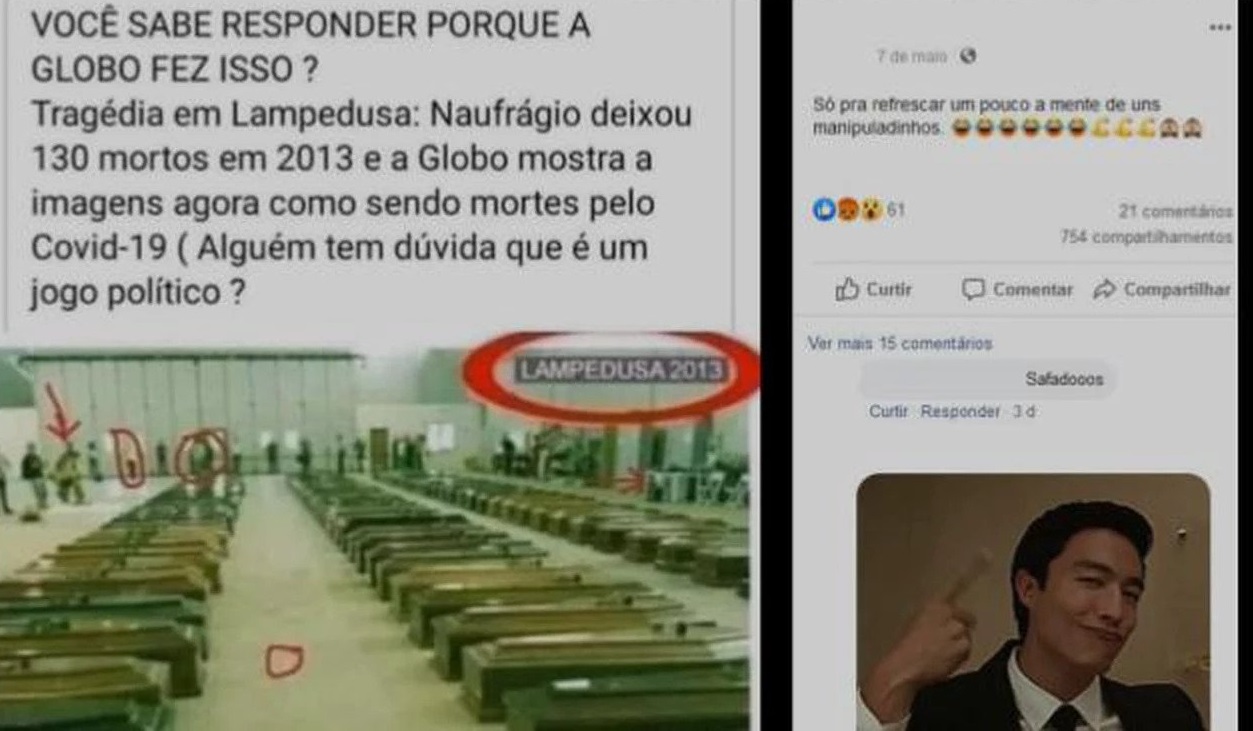 Globo NÃO exibiu foto de caixões tirada em 2013 como se fossem de vítimas da Covid-19